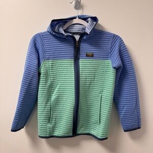 LL Bean Kids M 10-12 Blue and Green Full Zip Jacket